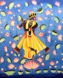Alkaa Khanna │ Krishna playing the flute │ 36x 30 Inches │ Acrylic on Canvas │ INR 25 K
