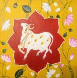 Alkaa Khanna │ The Sacred Cow │ 8x12Inches │ Acrylic on Canvas │ INR 3500