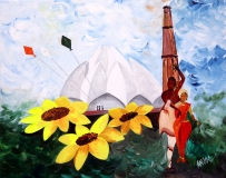 1-Anjoo-Bajaj-Goel-Vishva-Main-Gunje-Bharti-Acrylic-on-Canvas-24x30-Inches-2016