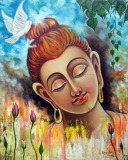 Surender-Morwal-Buddha-Oil-on-Canvas-32x26-Inches