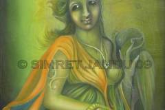 Simret-Singh-Me-and-Krishna-Oil-on-Canvas-36x48-Inches