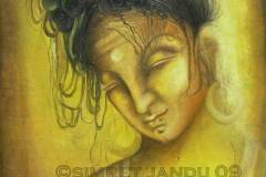 Simret-Singh-Siddhartha-and-the-Buddha-in-making-Oil-on-Canvas