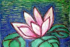 Nirmal-Thakur-Lotus-in-Blue-Light-Mix-Media-13x15-inches-2007-3