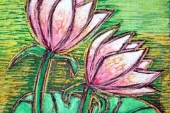 Nirmal-Thakur-Pair-of-Lotus-Mix-Media-16x13-Inches-4K-2007