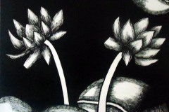 nirmal-thakur-lotus-2-mix-media-on-canvas-12x12-inches-4k