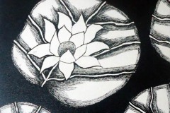 nirmal-thakur-lotus-in-black-mix-media-on-canvas-12x12-inches-4k