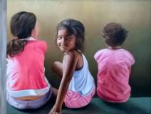 30) Rajpal Kalia I Little Friends I Oil on Canvas I 36x24 Inches