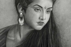 sandeep-prajapati-divya-bharti-graphite-charcoal-16-x-12-inches