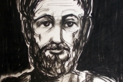 susnata-chatterjee-portrait-of-a-man-charchole-on-paper-29-x-22-inches