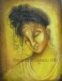 Simret Jandu Siddhartha and the Buddha in making Oil on Canvas