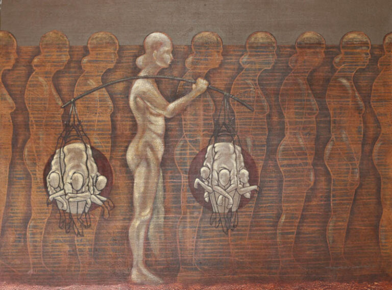 Gaurav Yadav Born 1985 Responsibility Painting Mixed Media 36x48 Inches 2011