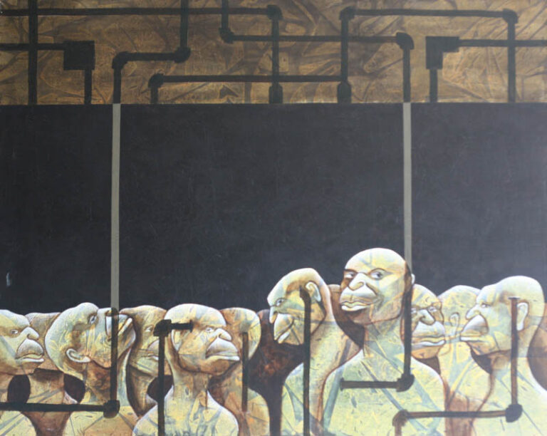 Sunaina Dankher Born 1989 Game of Emotion Painting Mixed Media 45x60 Inches 2011