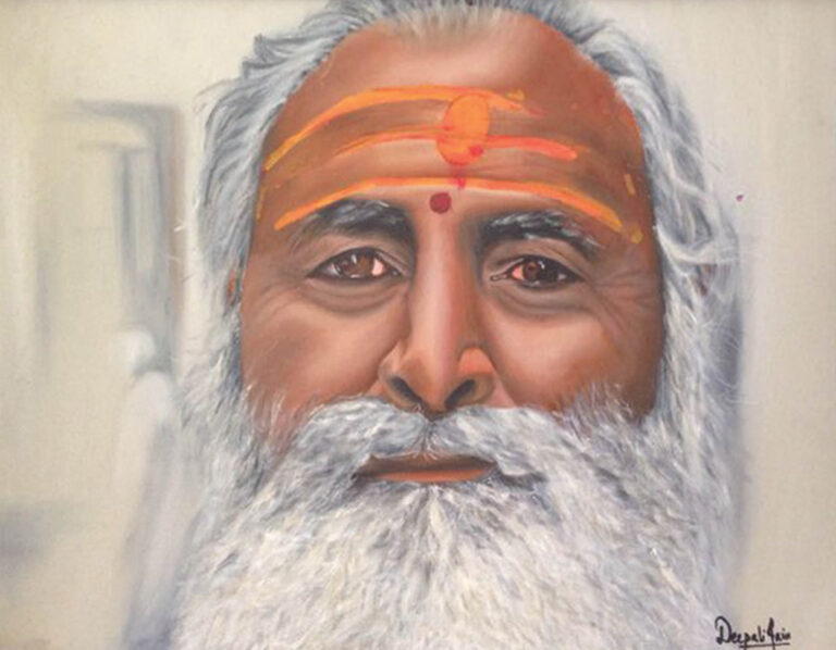 6) Deepali Jain I Baba Ji I Oil On Canvas I 21×27 Inches – Artinfoindia.com