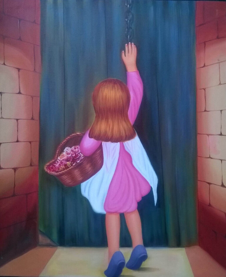 Santosh Kaalia Beti Oil on Canvas 40x30 Inches 15K
