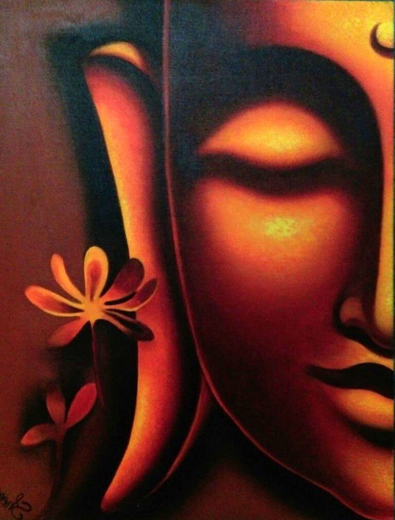 Sheena Jain Enlightened Oil on Canvas 20x16 Inches 10K