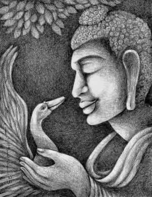 Buddha with Bird